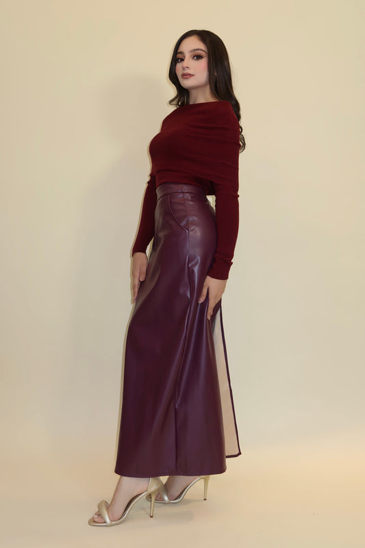 FALDA LARGA VINIPIEL TINTA