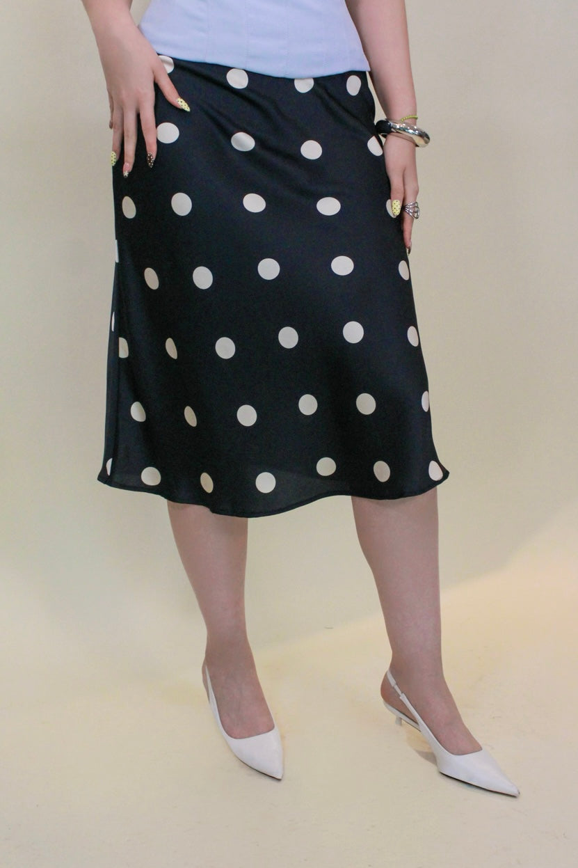 FALDA FARAH BLACK POLKA DOT