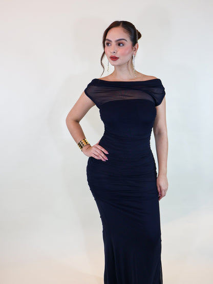 VESTIDO MAXI MARLENE AZUL MARINO