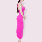 VESTIDO CON TIRANTES DE LICRA ROSA