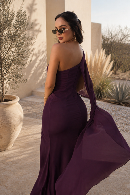 VESTIDO SARAHY PLUM MAXI