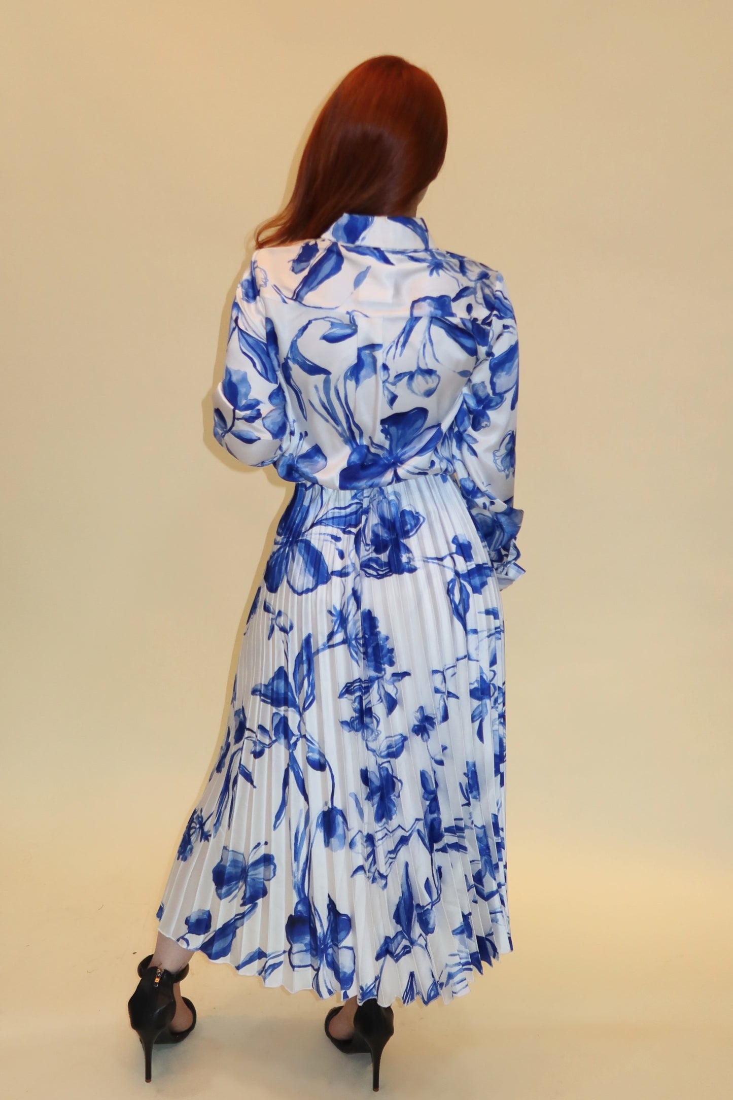 CONJUNTO ROVELLA CAMISA+ FALDA BLANCO /AZUL