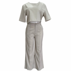 CONJUNTO BEIGE BLUSA CORTA