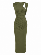 VESTIDO MIDI SYLVIE VERDE OLIVO
