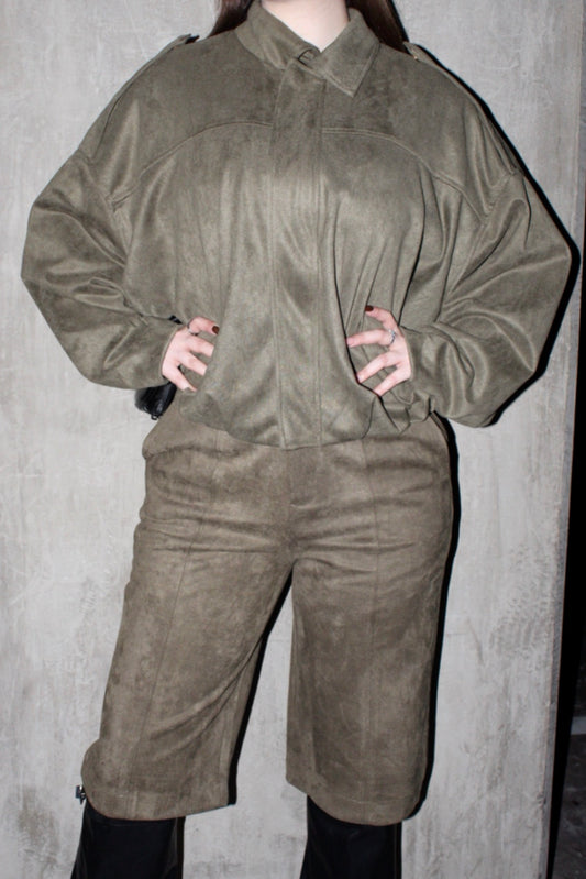 CHAMARRA BOMBER ALIRA VERDE OLIVO