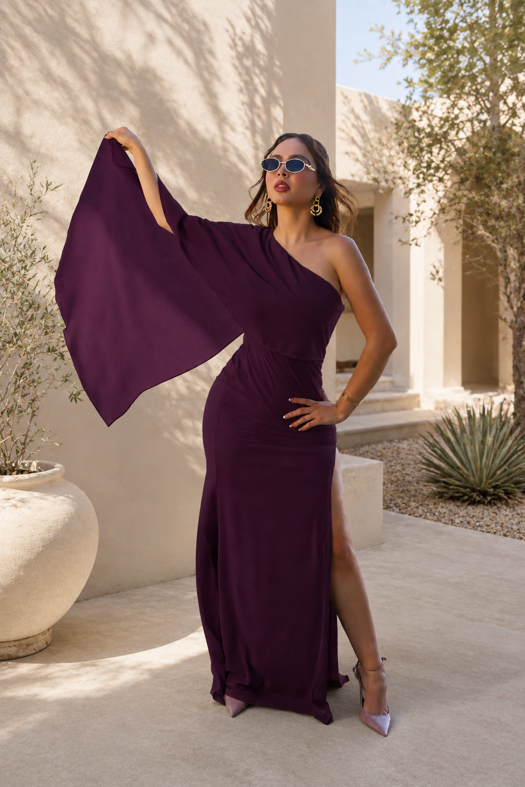 VESTIDO SARAHY PLUM MAXI