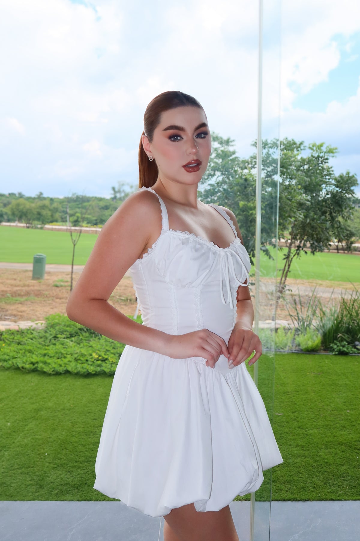 VESTIDO MINI CELESTE CORSET WHITE