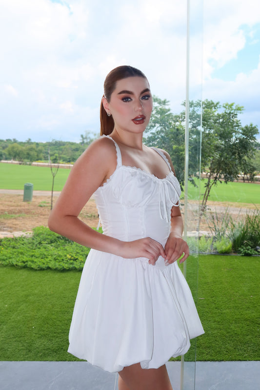VESTIDO MINI CELESTE CORSET WHITE