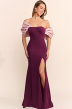 VESTIDO ELIN TINTO CON ROSA  MAXI