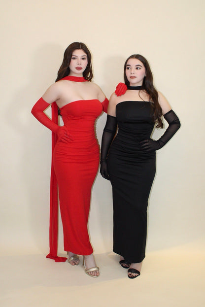 VESTIDO PERLA ROJO