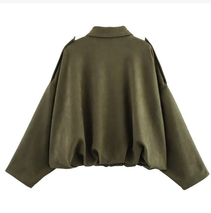 CHAMARRA BOMBER ALIRA VERDE OLIVO