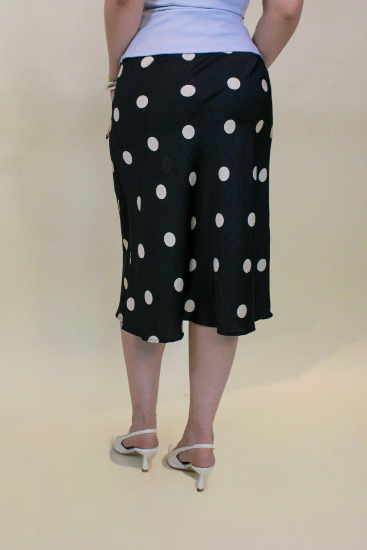 FALDA FARAH BLACK POLKA DOT