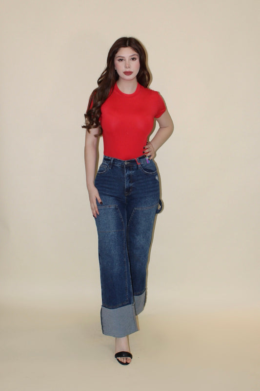 BODY ROJO MANGA CORTA