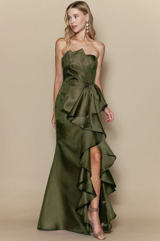 VESTIDO MAXI JADE VERDE OLIVO