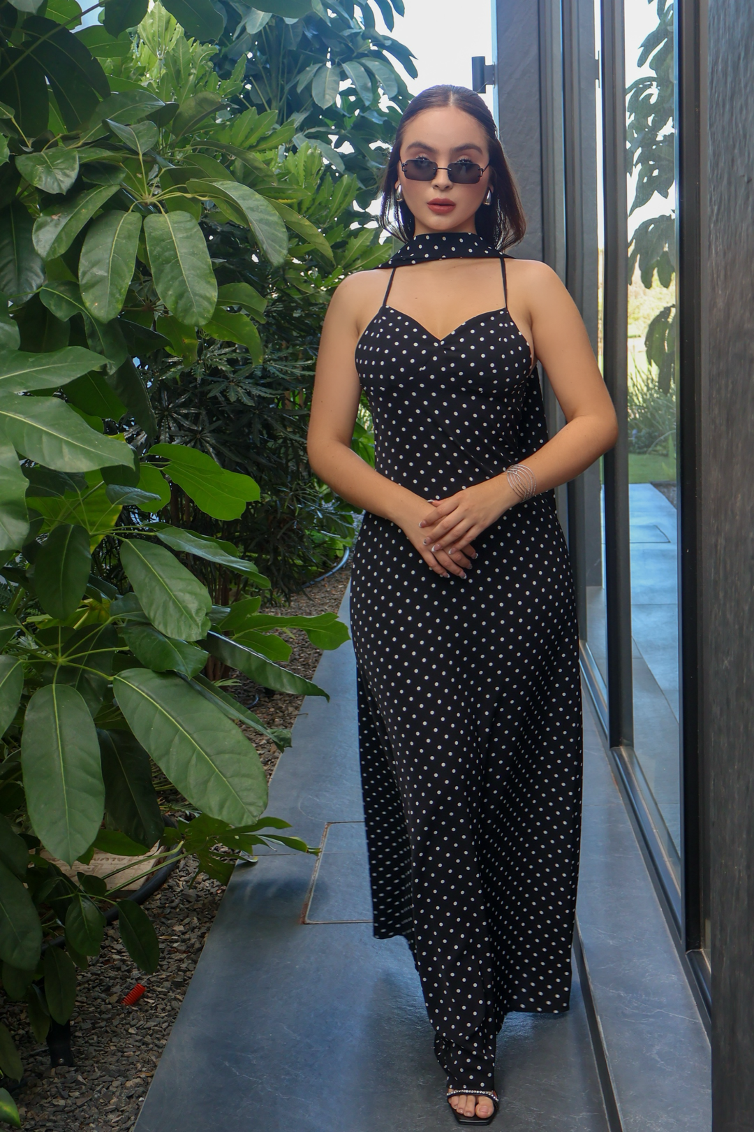 VESTIDO MAXI AMARA POLKA DOT