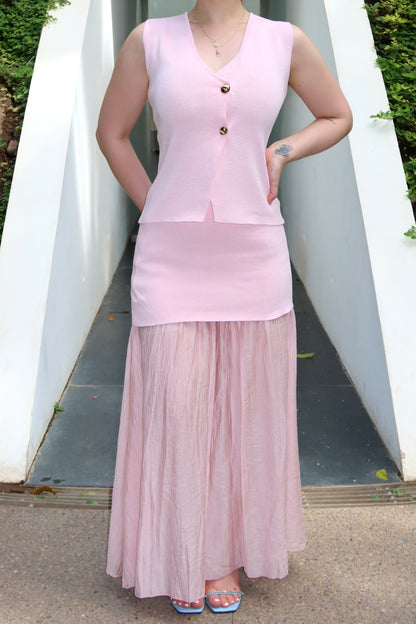 SET CHARLOTTE  ROSA CHALECO + FALDA