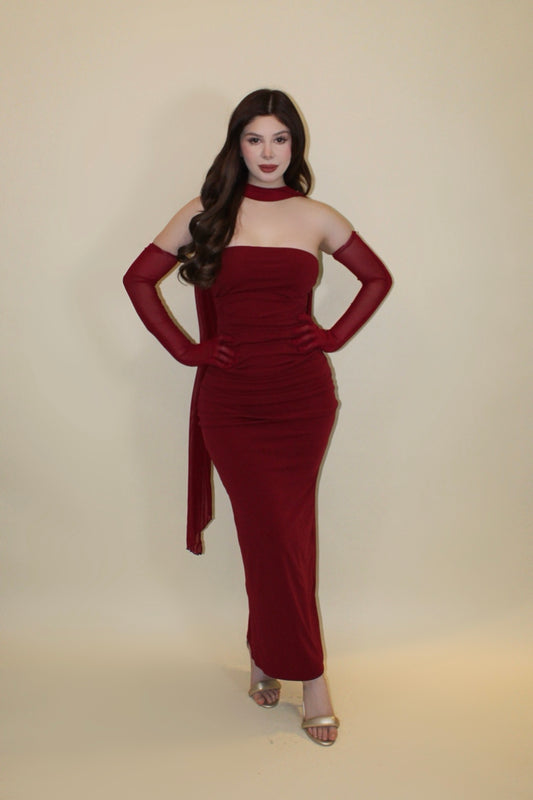 VESTIDO PERLA TINTO