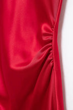 VESTIDO ROJO LARGO SATINADO