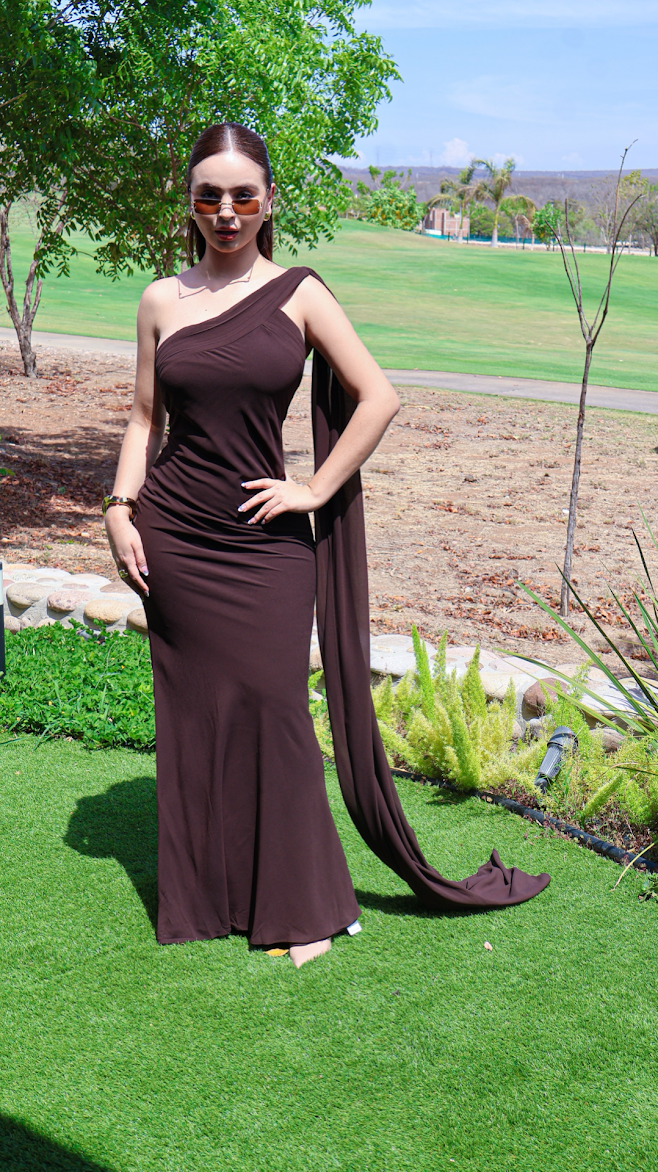 VESTIDO MAXI BELLAIRE CHOCOLATE