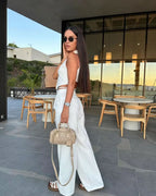 CHALECO BLANCO CON CORDONES