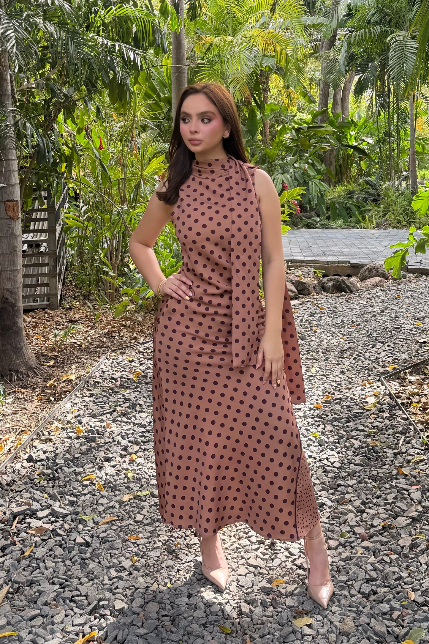 VESTIDO KENDALL POLKA DOT CAFÉ