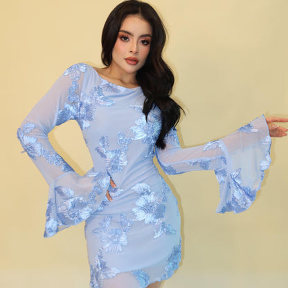 GREECE DRESS BORDADO BABY BLUE