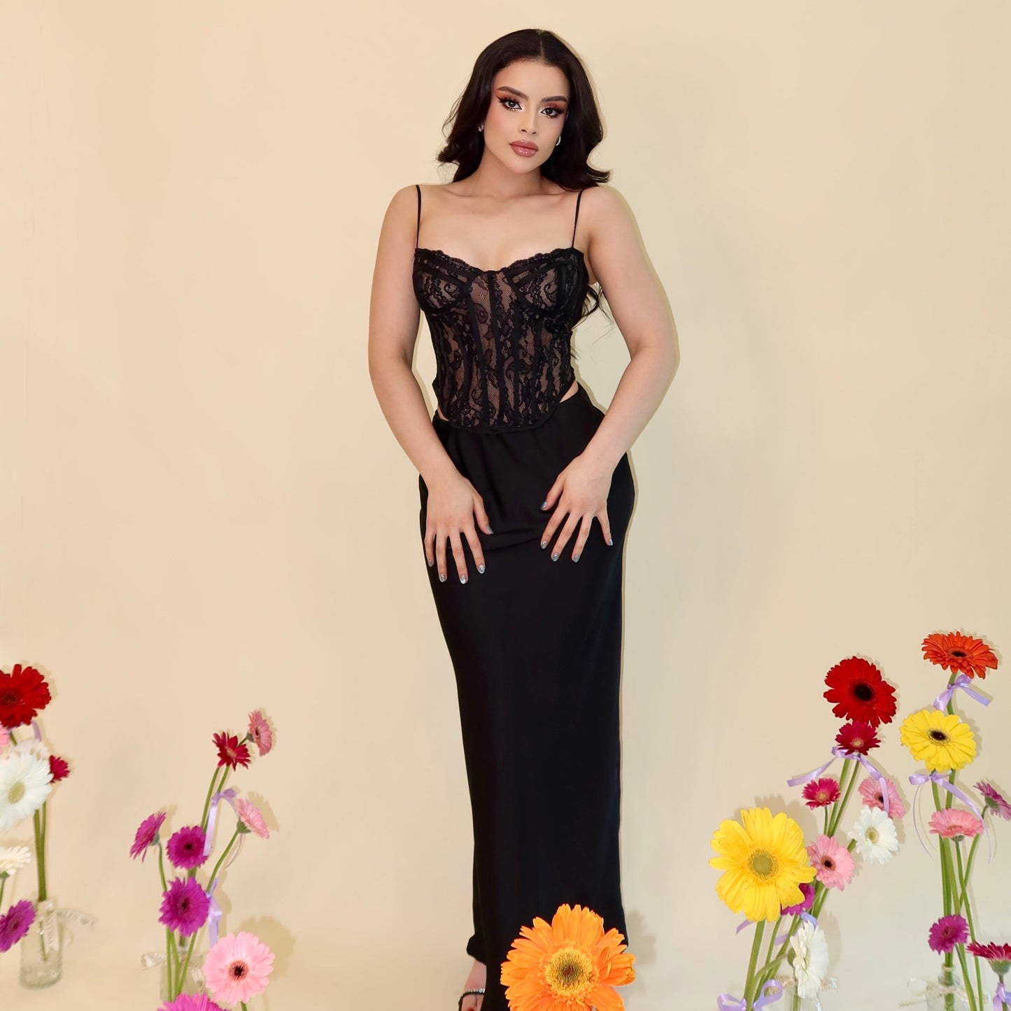 FALDA NEGRA SATIN