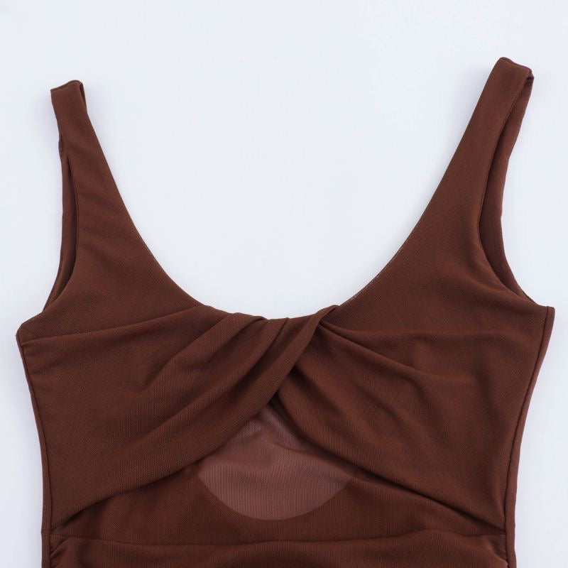 VESTIDO MESH CAFÉ