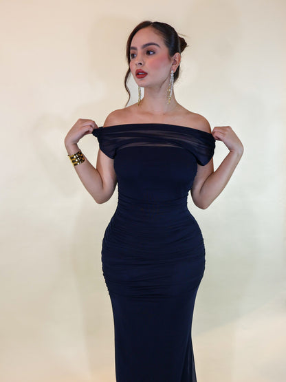 VESTIDO MAXI MARLENE AZUL MARINO