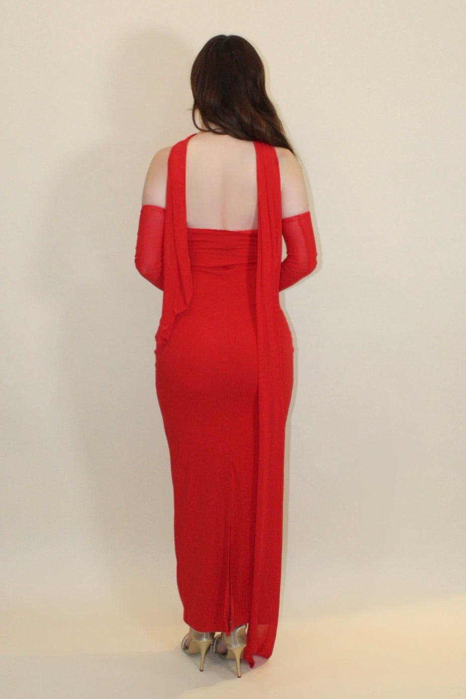 VESTIDO PERLA ROJO