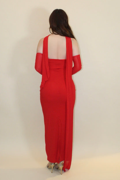VESTIDO PERLA ROJO
