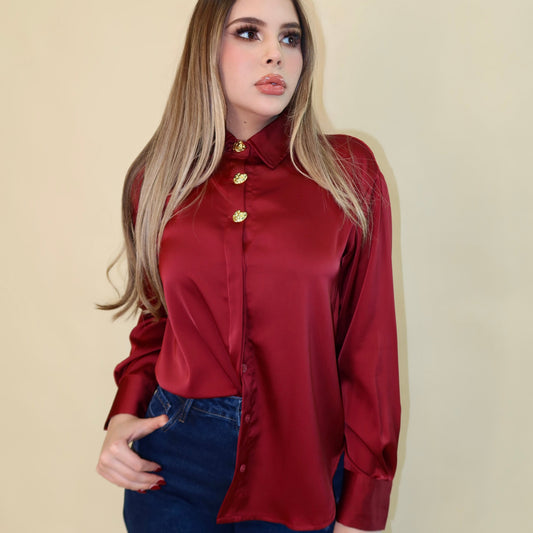 CAMISA TINTA SATIN SILVIA