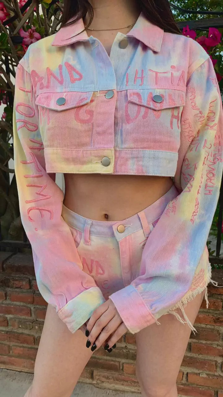 CHAMARRA Y SHORT ARCOIRIS