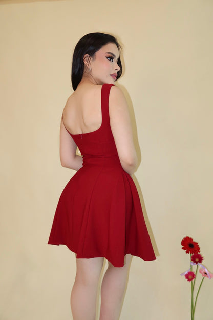 VESTIDO JENNY WINE RED
