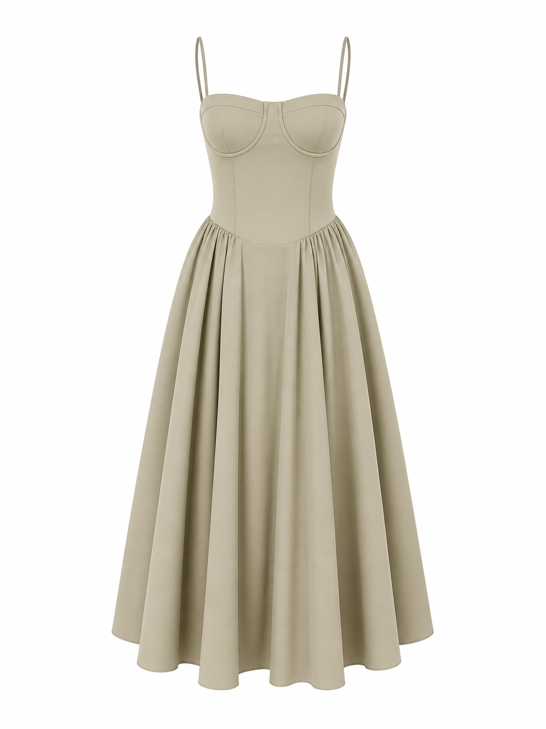 SCARLETT DRESS MIDI KHAKI