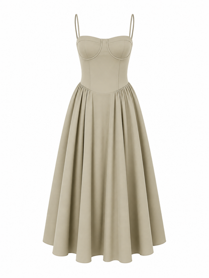 SCARLETT DRESS MIDI KHAKI