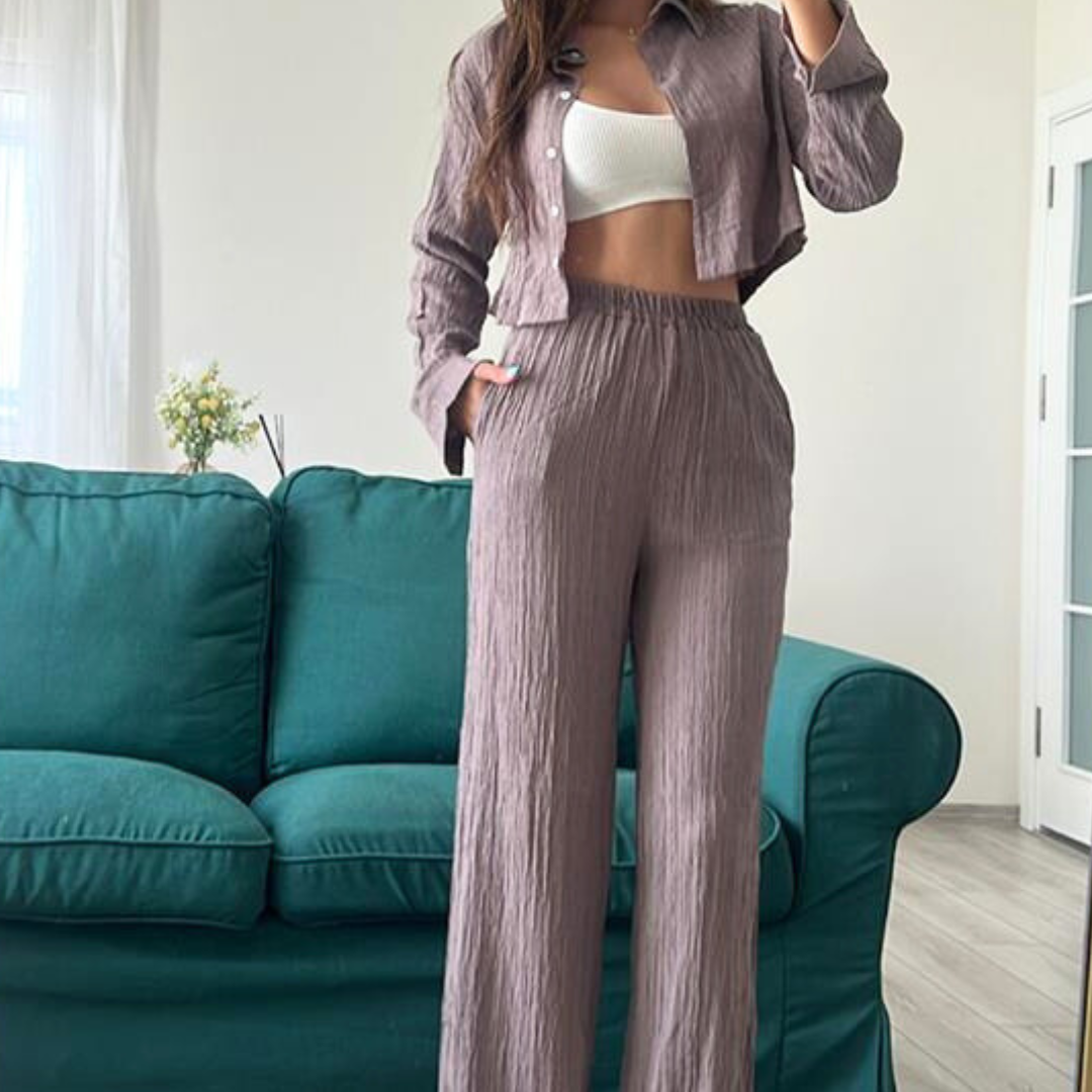 SET BLUSA CORTA+ PANTALÓN
