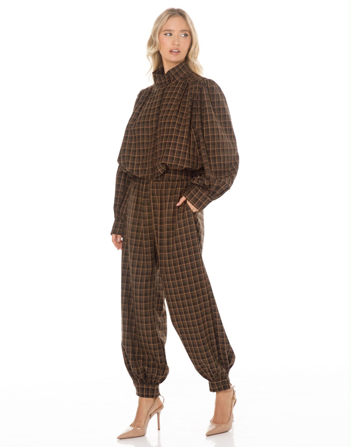 CONJUNTO SABRIK OLIVE PLAID