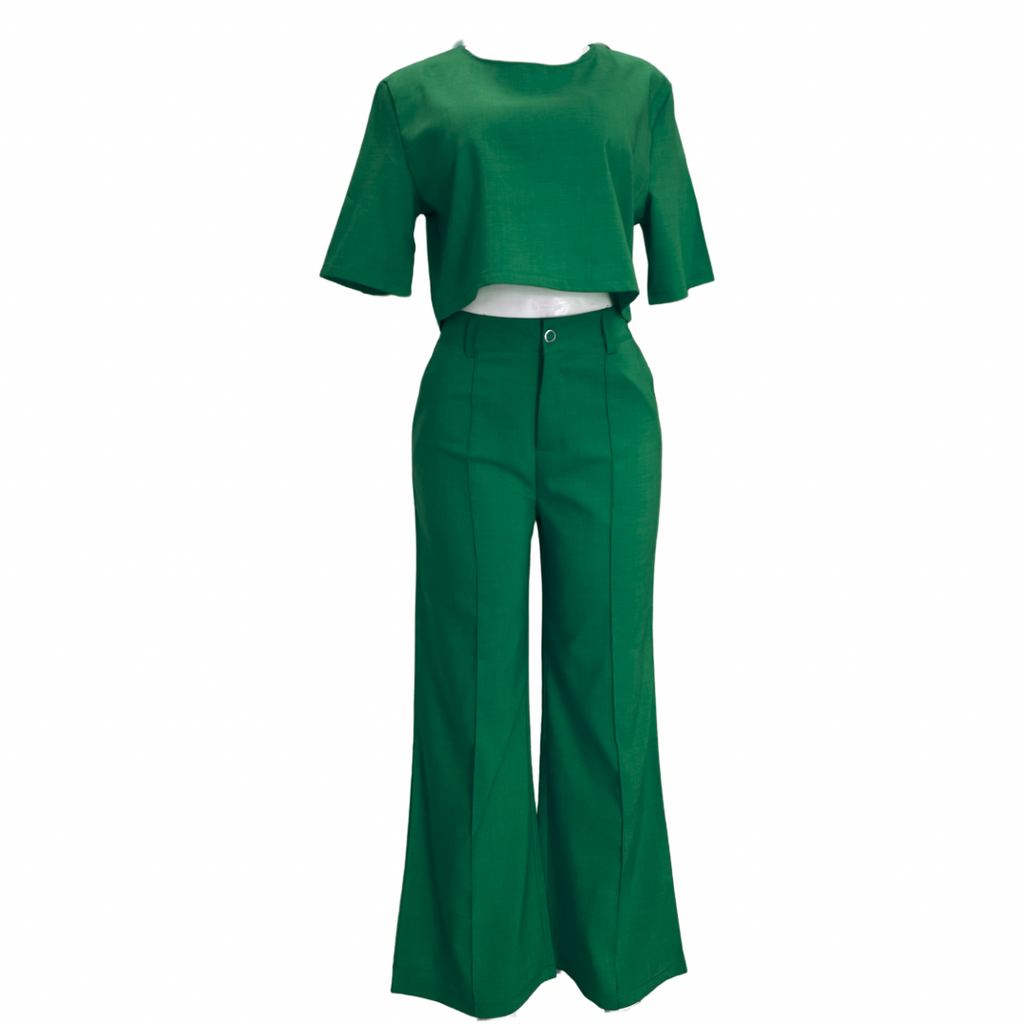 CONJUNTO VERDE BLUSA CORTA