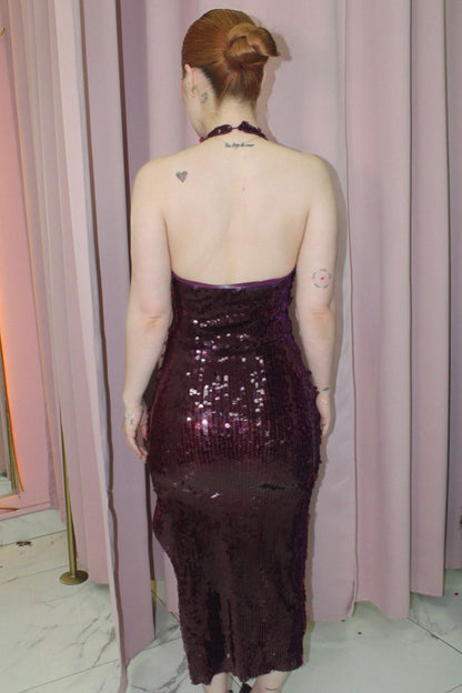 VESTIDO LENTEJUELA MORADO
