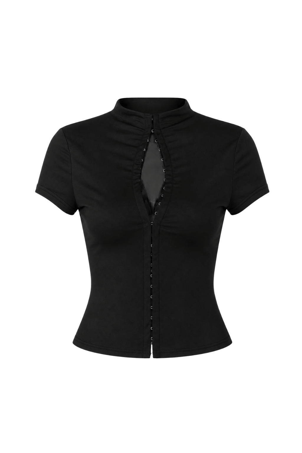 Negra Button-Up Cropped Short Sleeve Cardigan