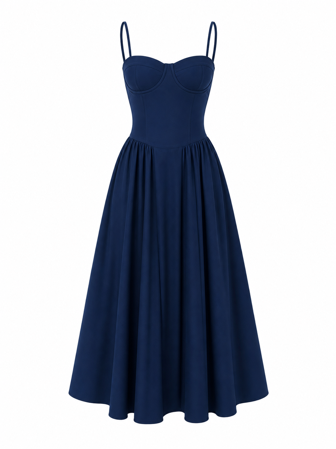 SCARLETT DRESS MIDI AZUL MARINO