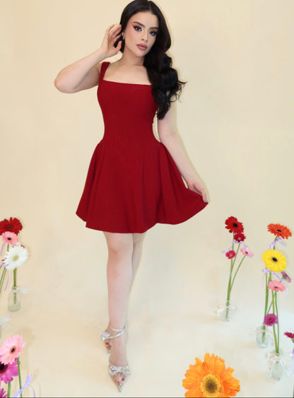 VESTIDO JENNY WINE RED