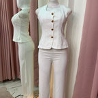 CAMILLE SET BLANCO PANTALON + CHALECO