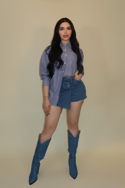 CAMISA MADISON RAYAS AZUL