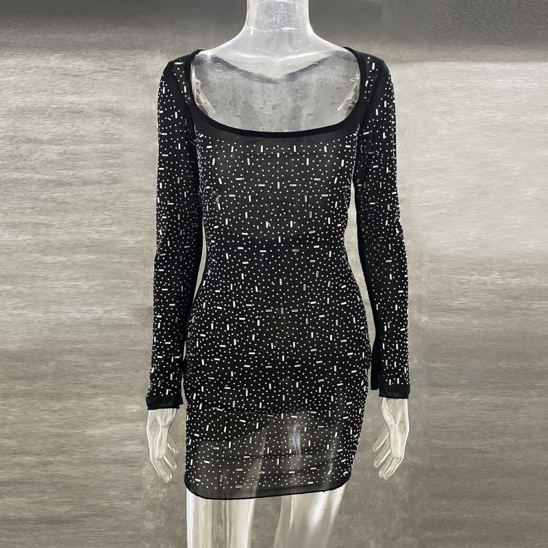 VESTIDO PIEDRAS NEGRO