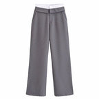 SET CHALECO + PANTALÓN GRIS DE RAYAS