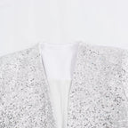 CONJUNTO LENTEJUELA PLATA BLAZER + SHORT