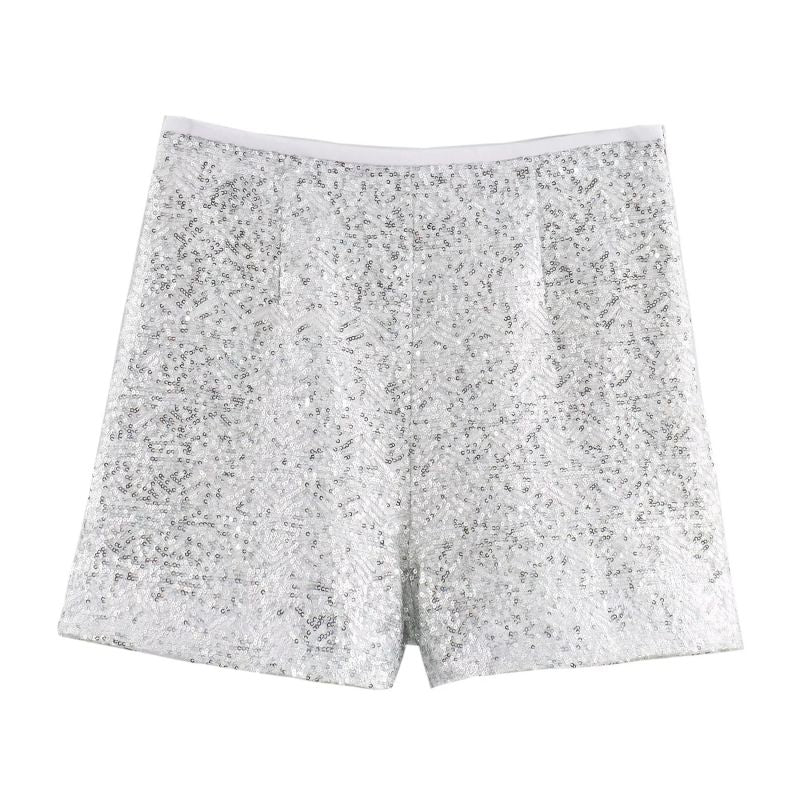 SHORT LENTEJUELA PLATEADO