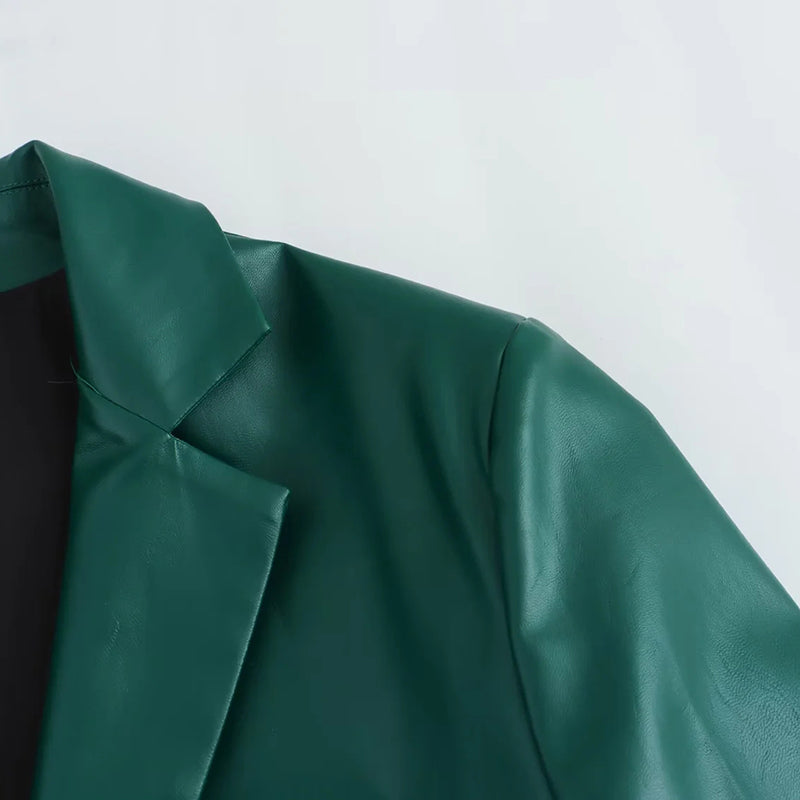 BLAZER VERDE EFECTO PIEL